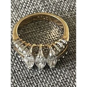 14kt GE Diamond Stimulant CZ Size 5.5 Fashion Cocktail Electroplate Ring